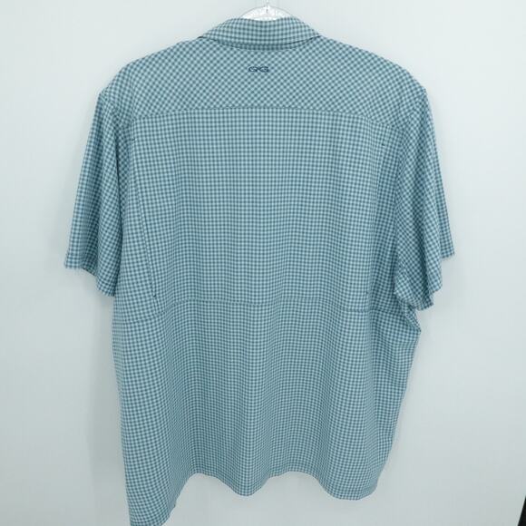 Gameguard Shirt Mens XXXL Blue Check Plaid Fishing Vented Embroidered Mikes Hard - Picture 2 of 15